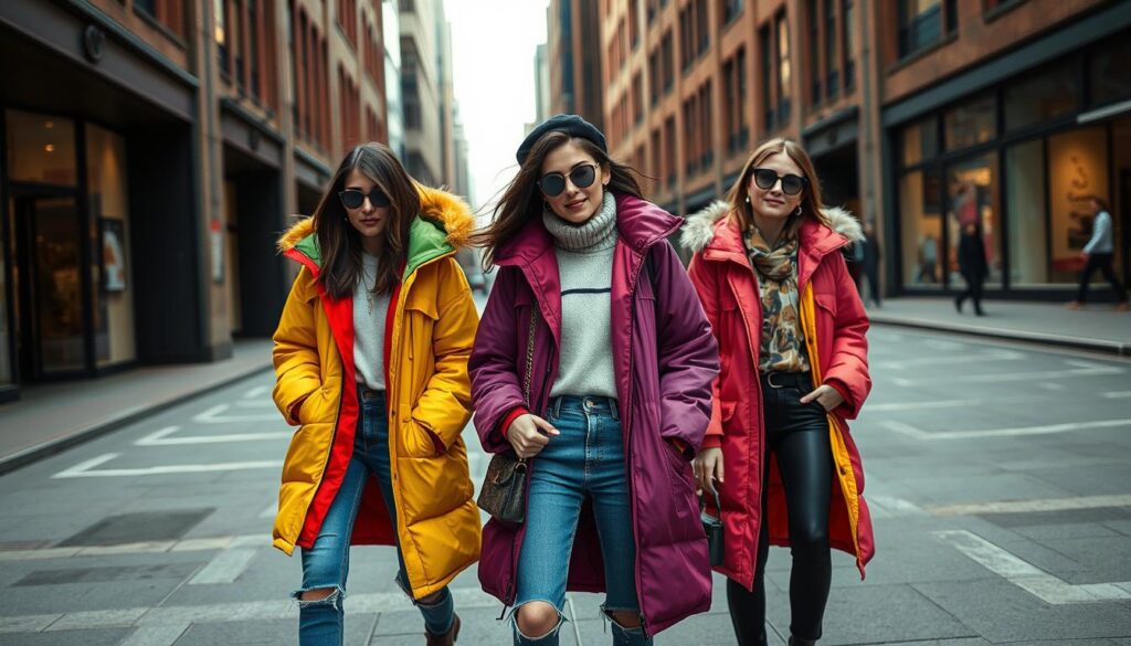 alternatives de mode avec parkas colorées