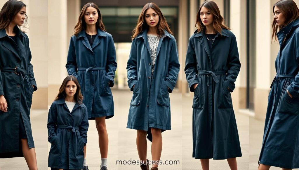 coupe de parkas bleues indigo